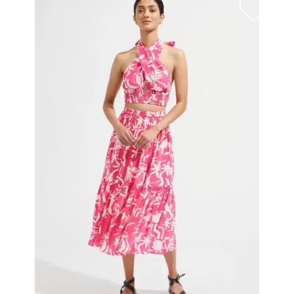 NWT Steele Cerulean pink and white maxi skirt - Picture 2 of 6